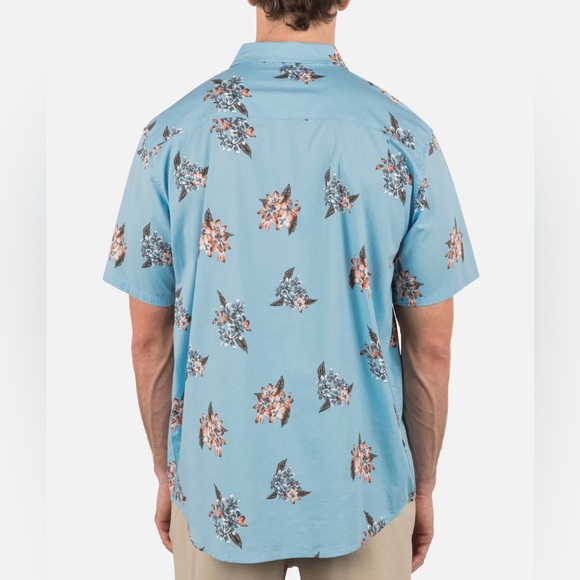 Hurley One & Only Lido Stretch Button Up Shirt Men’s XL Blue Dream - Picture 4 of 4